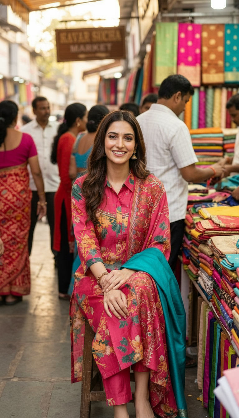 Floral Kurta With Sarara Set view 5