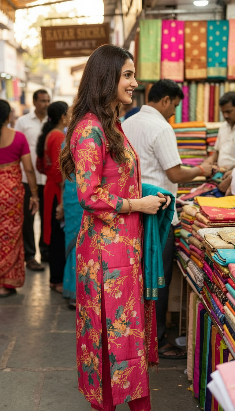 Floral Kurta With Sarara Set view 3