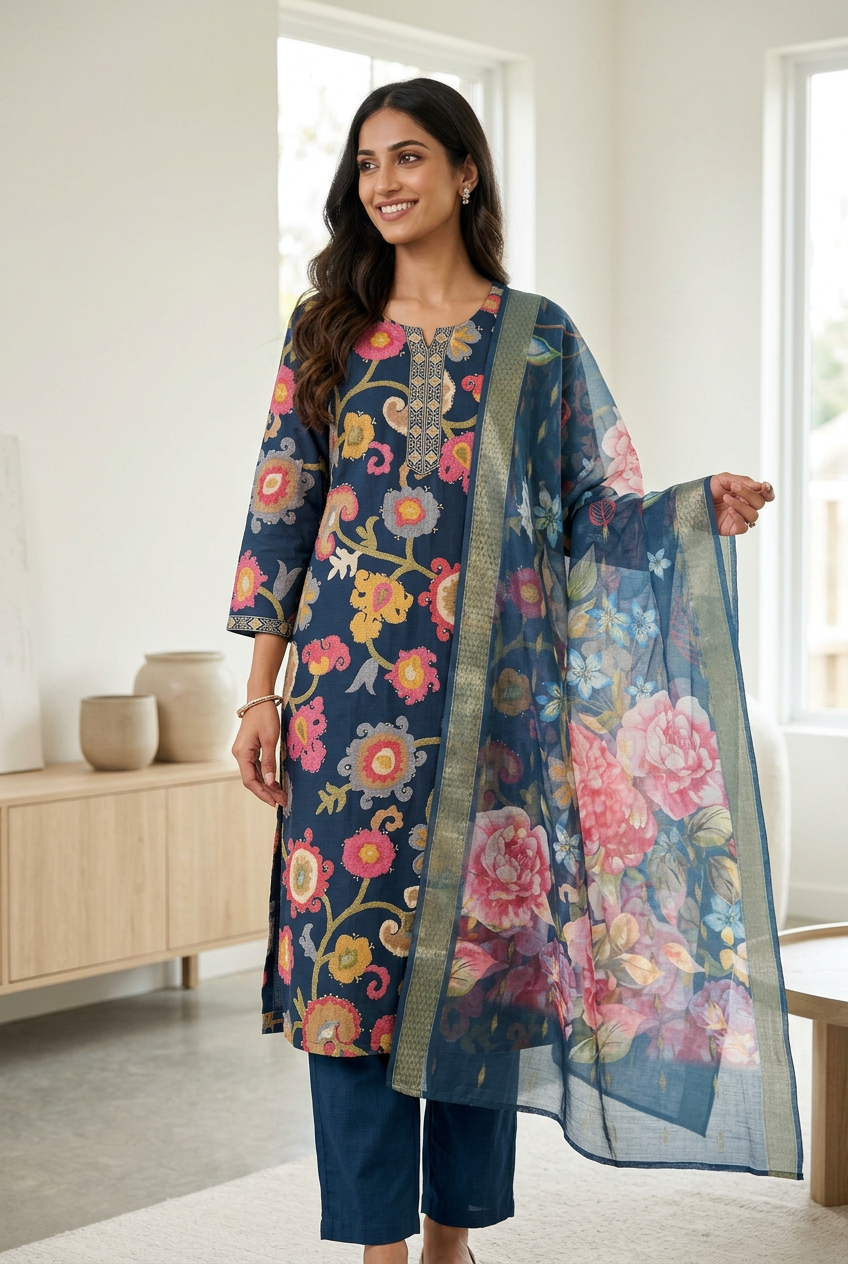 Roman Jaqaurd Floral  Set
