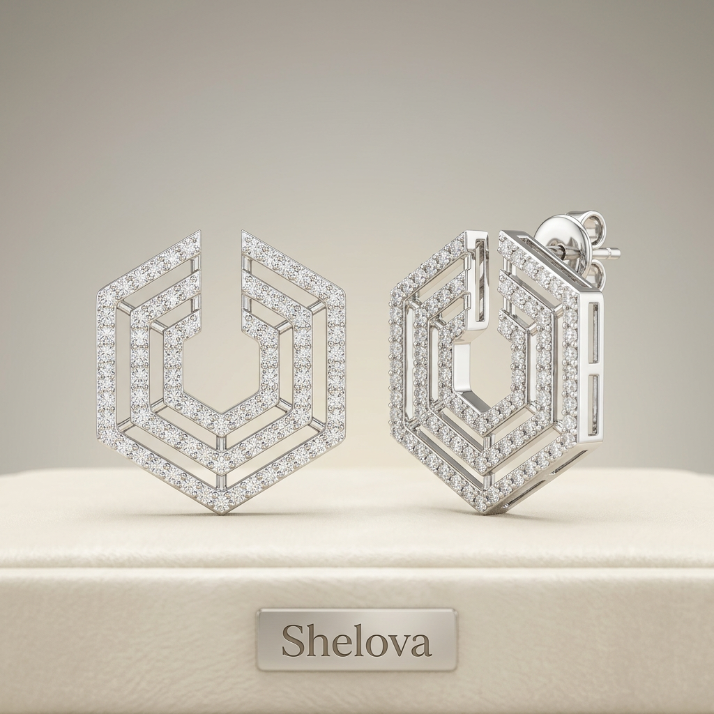 925 Geometric Silver Earrings