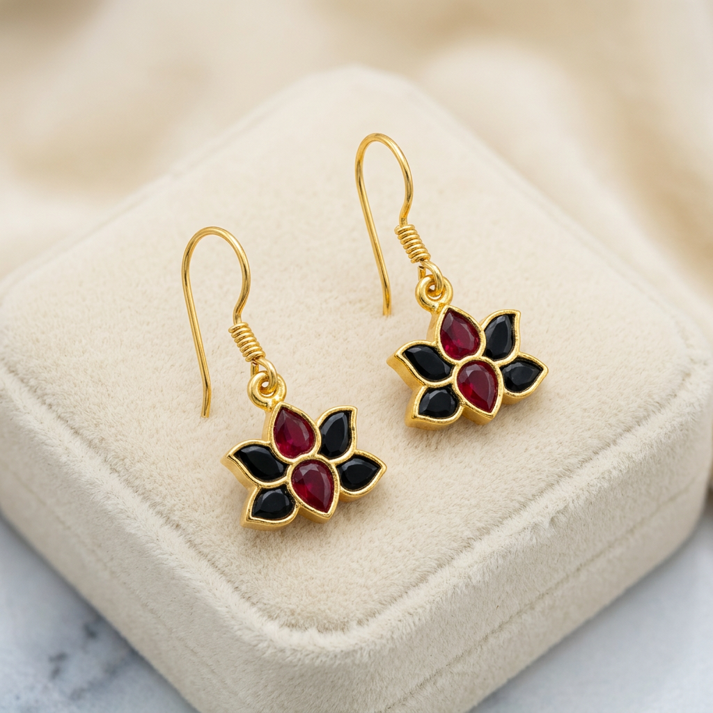 Floral Gold-Toned Earrings