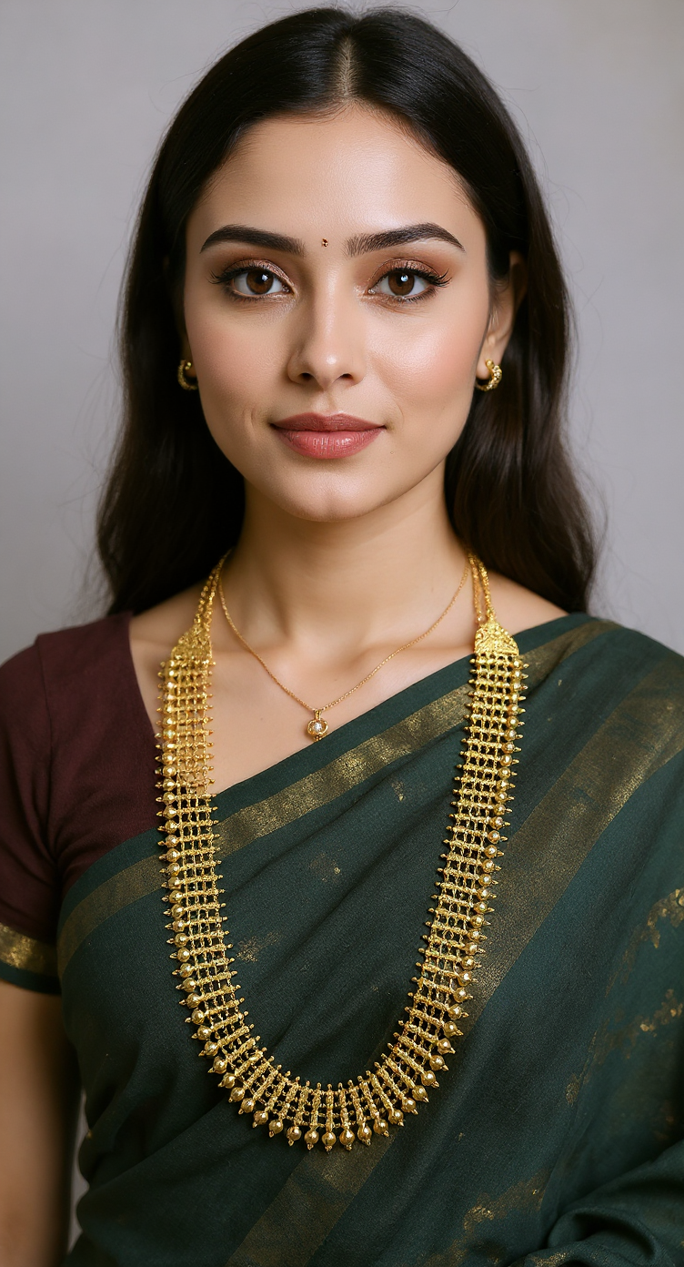 Gold Gundu Long Necklace