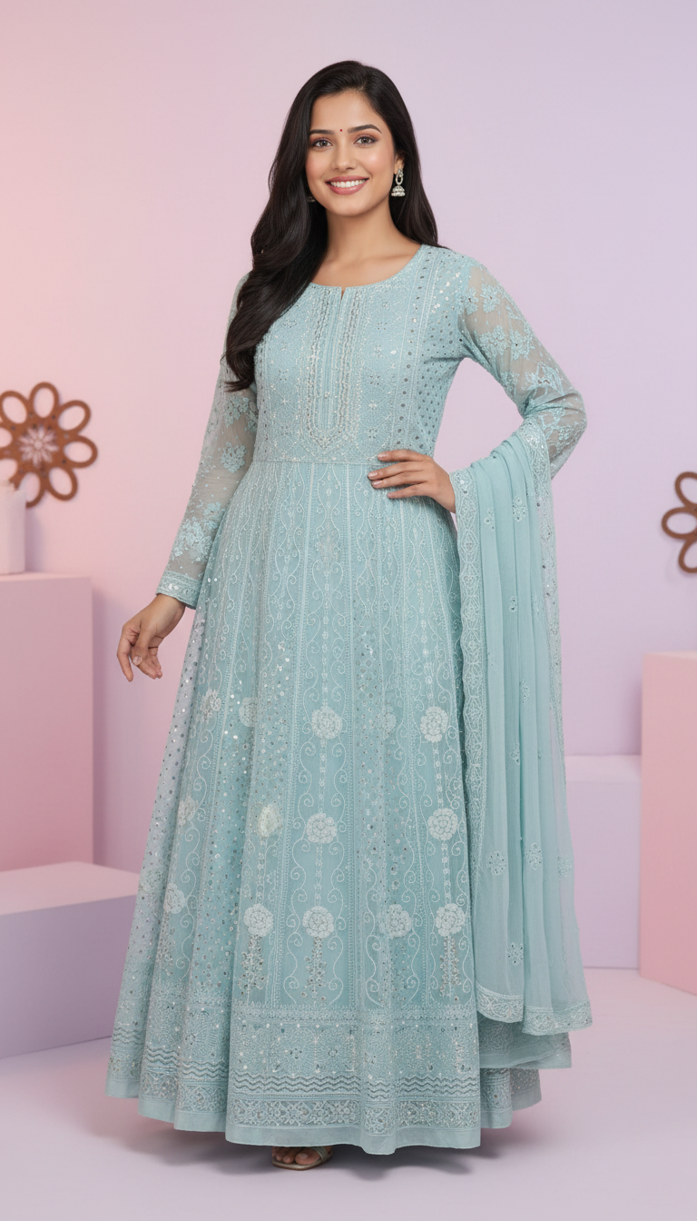Embroidered Anarkali Dress
