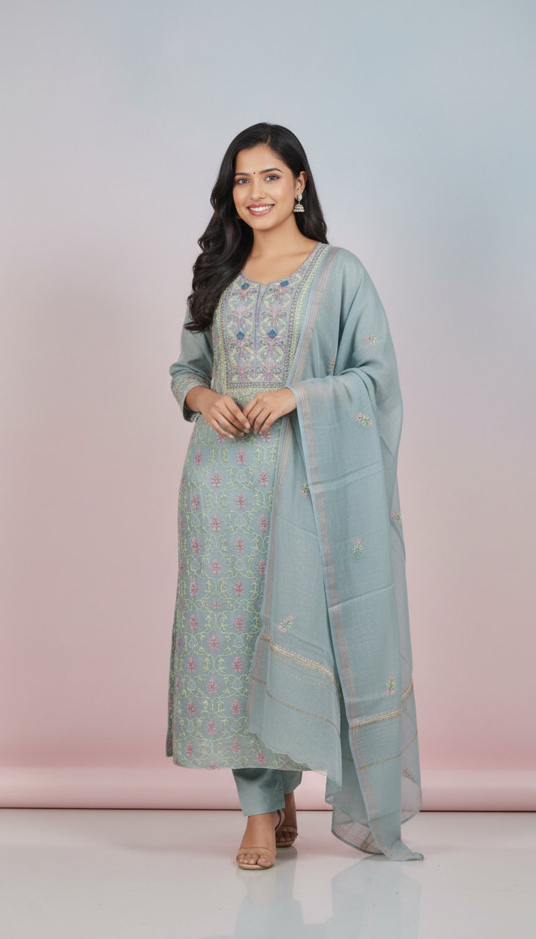 Embroidered Anarkali Suit view 2