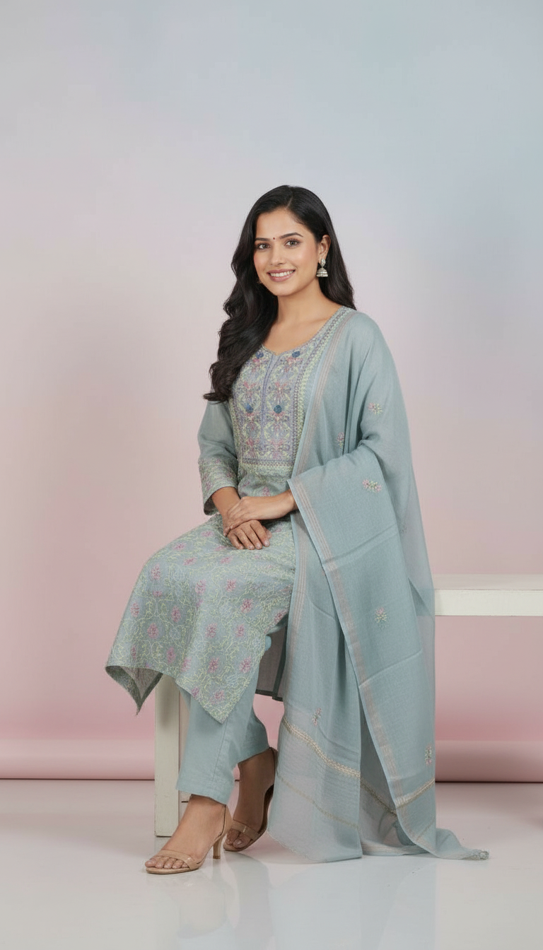 Embroidered Anarkali Suit view 6
