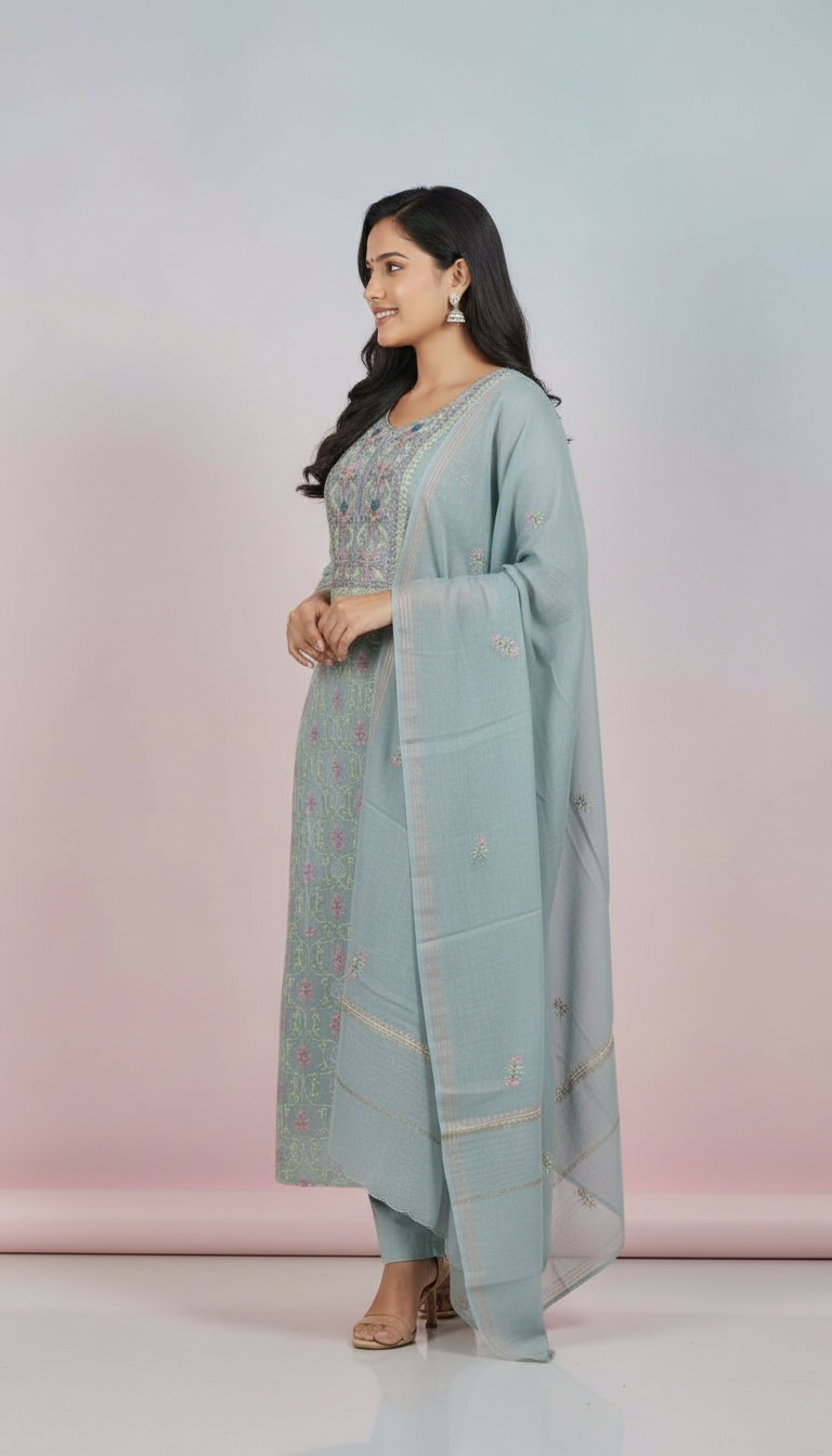 Embroidered Anarkali Suit view 3