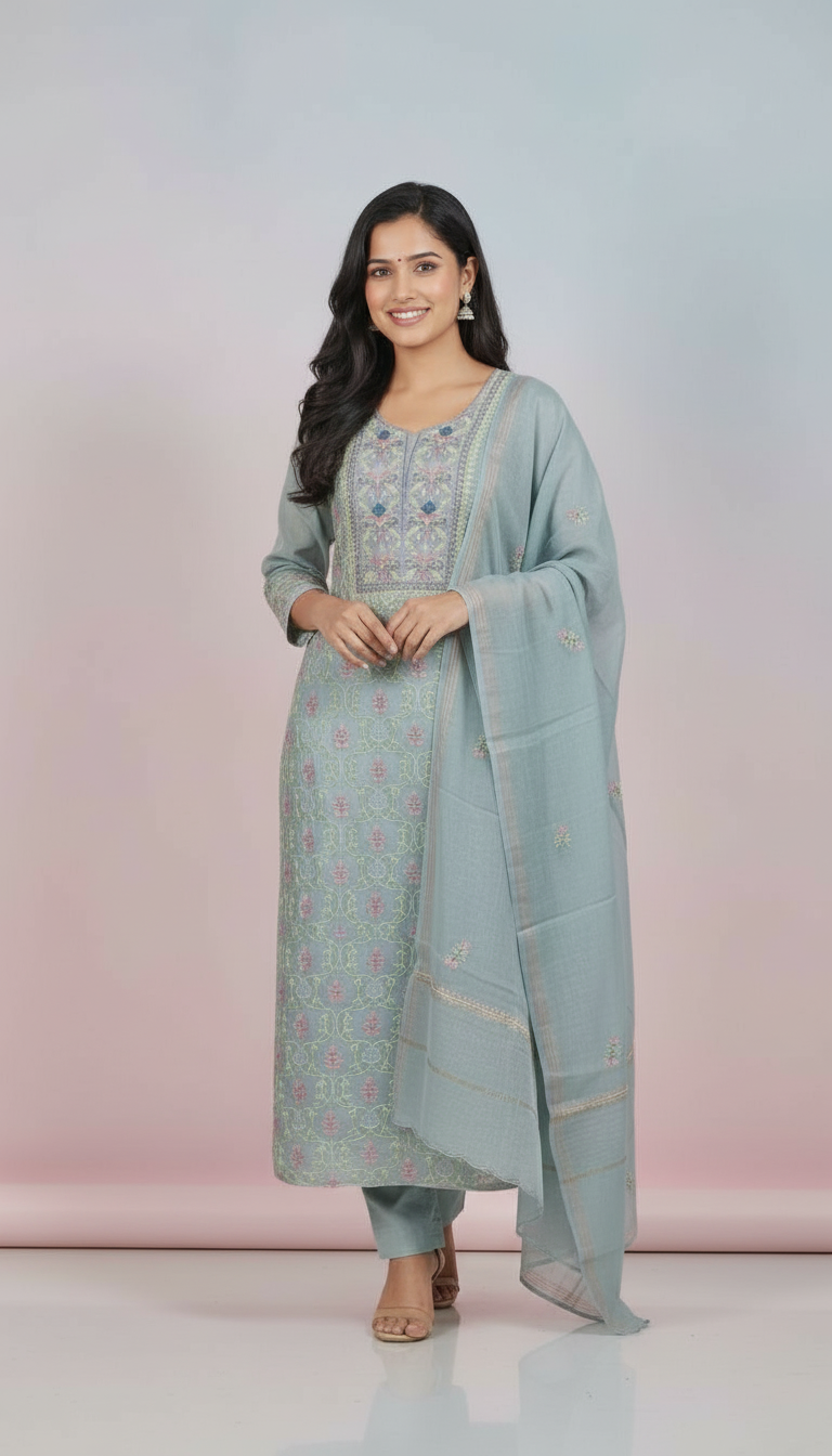 Embroidered Anarkali Suit view 5