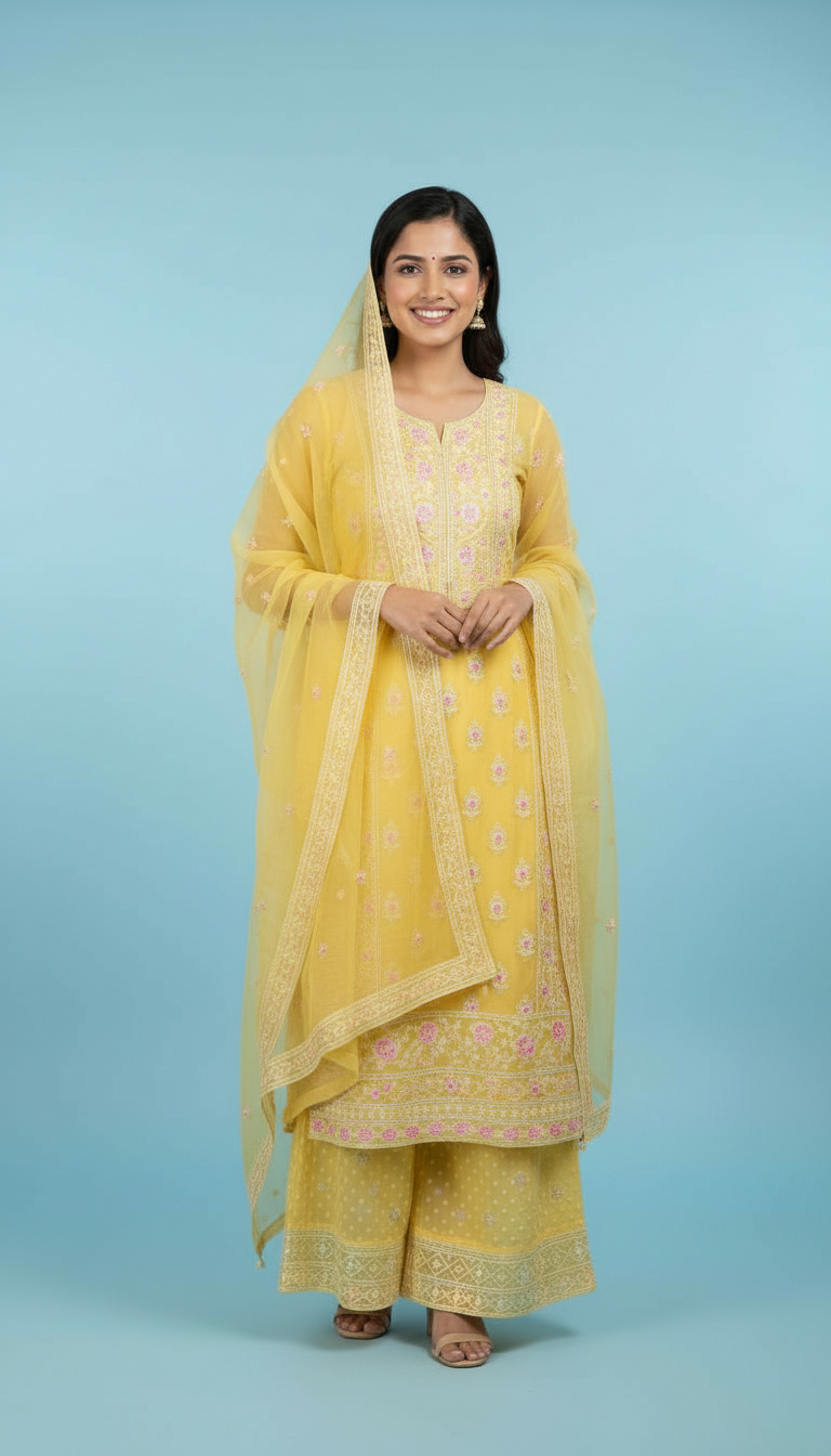 Yellow Ethnic Suit