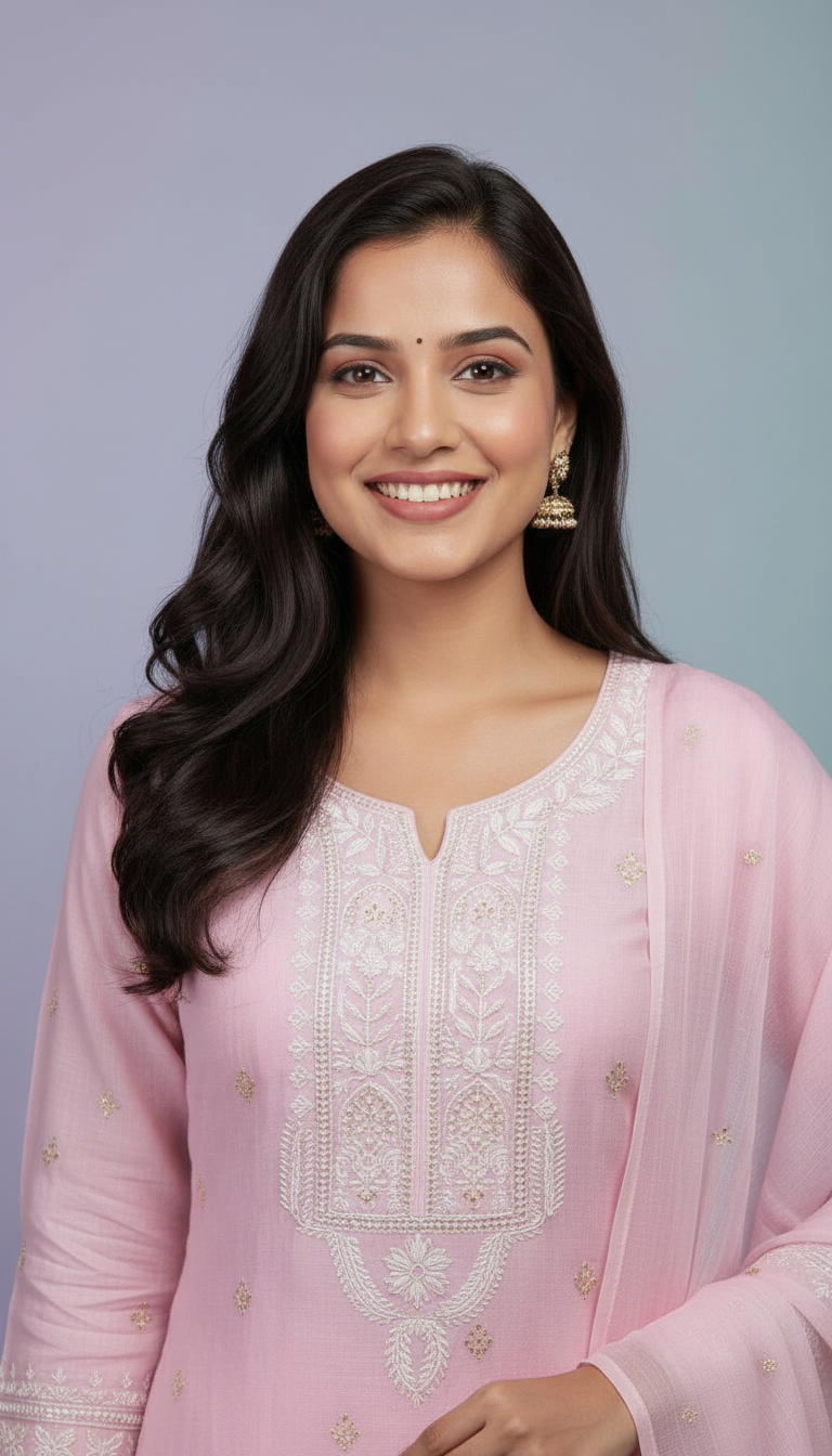 Chikankari Kurta Set view 5
