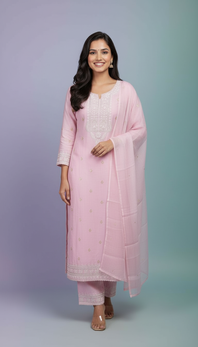 Chikankari Kurta Set view 2