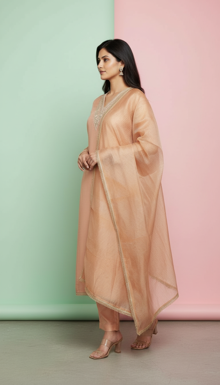 Ethnic Wear Tissue Suit view 2