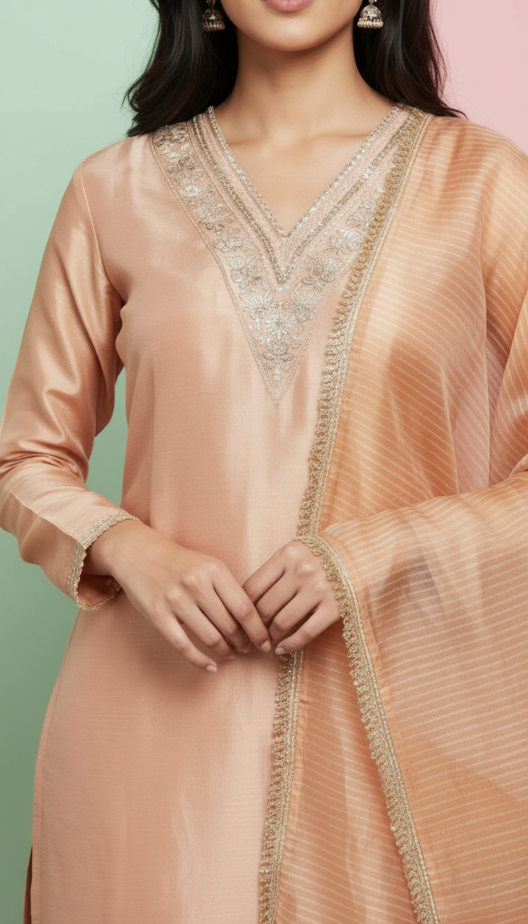 Ethnic Wear Tissue Suit view 3