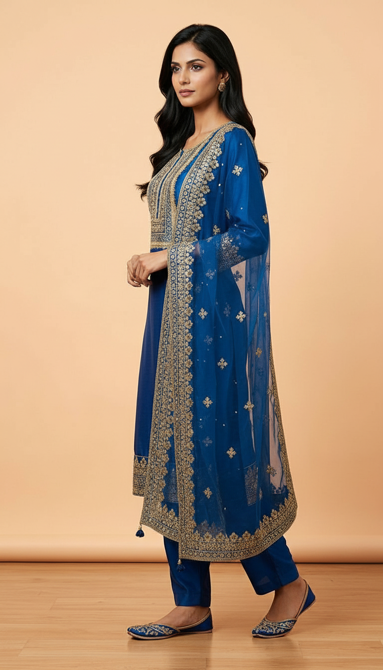 Ethnic Wear Upada Silk Kurta Set view 2