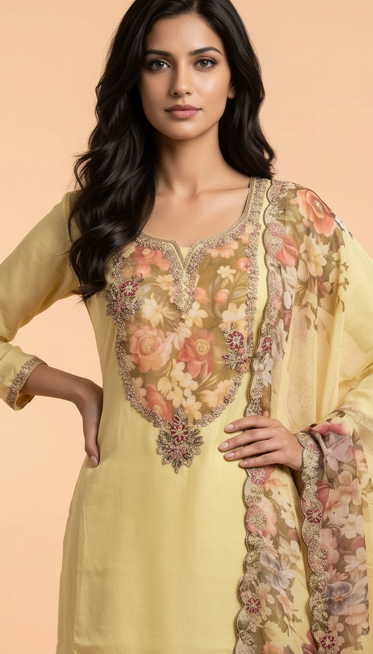 Ethnic Muslin Suit Set