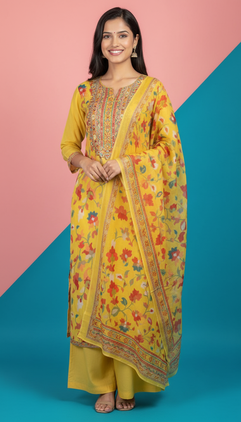 Printed Cotton Suit Set