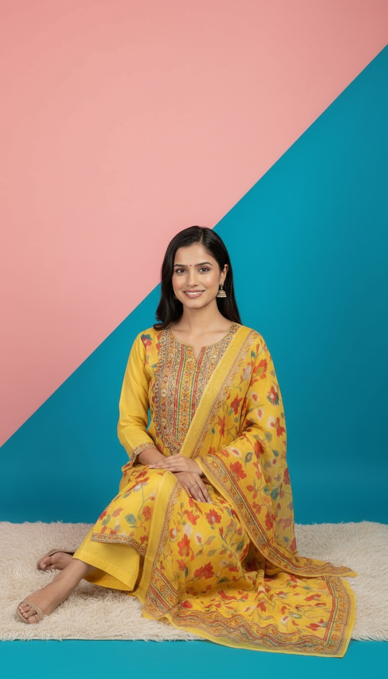 Printed Cotton Suit Set view 4