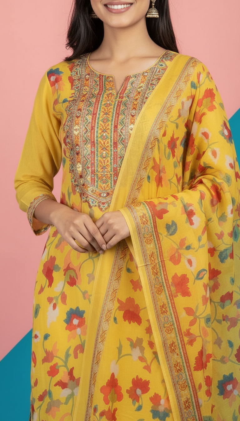Printed Cotton Suit Set view 3