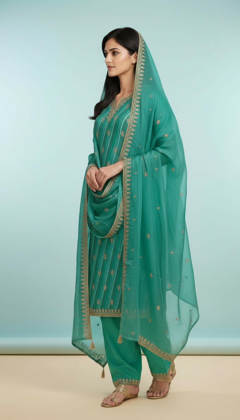 Ethnic Dola Silk Suit Set view 2