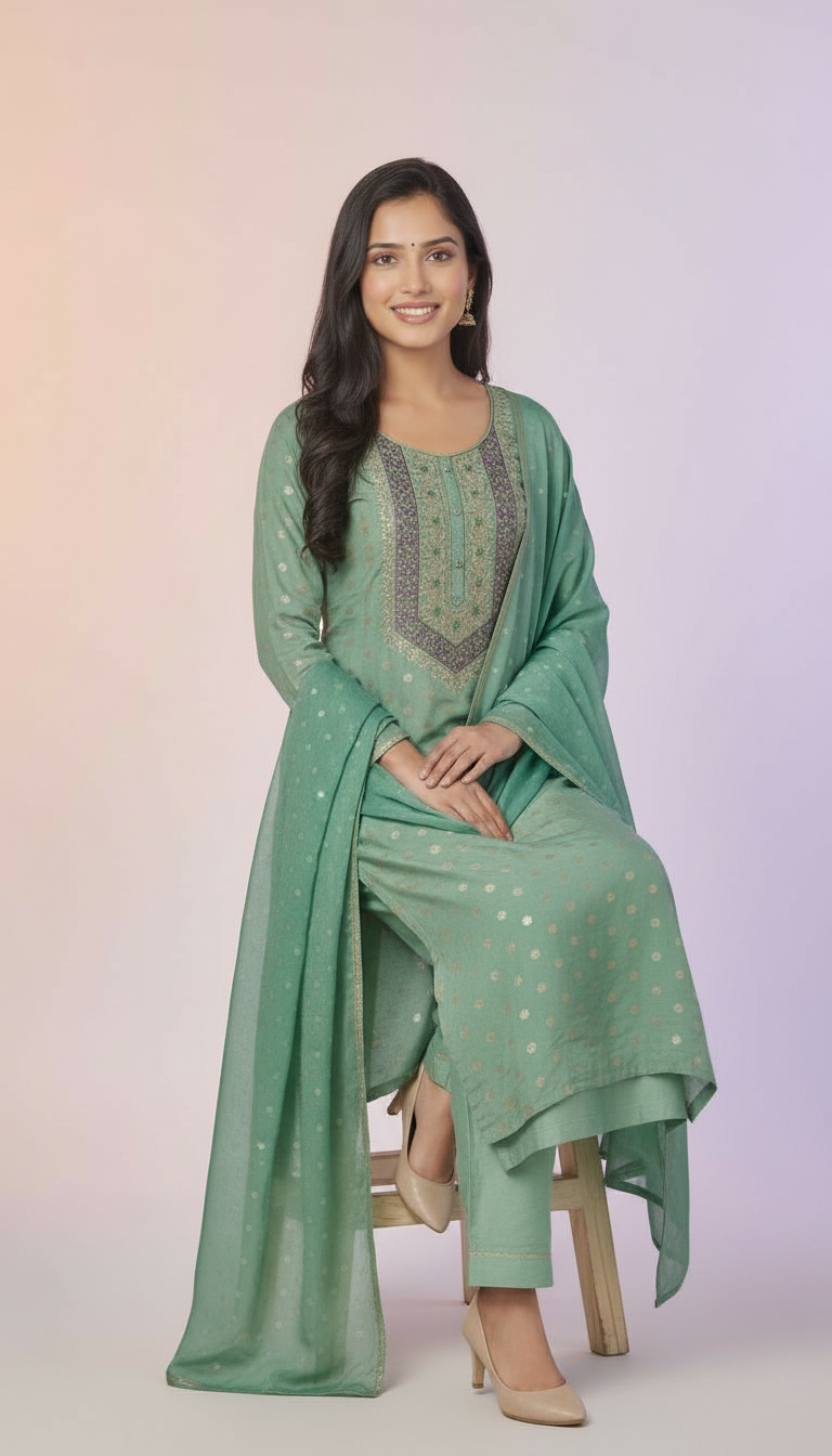 Ethnic Tissue Suit Set view 4