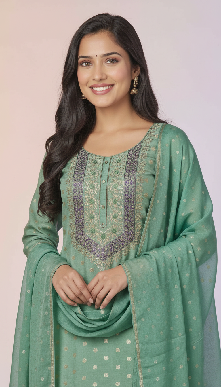 Ethnic Tissue Suit Set view 2