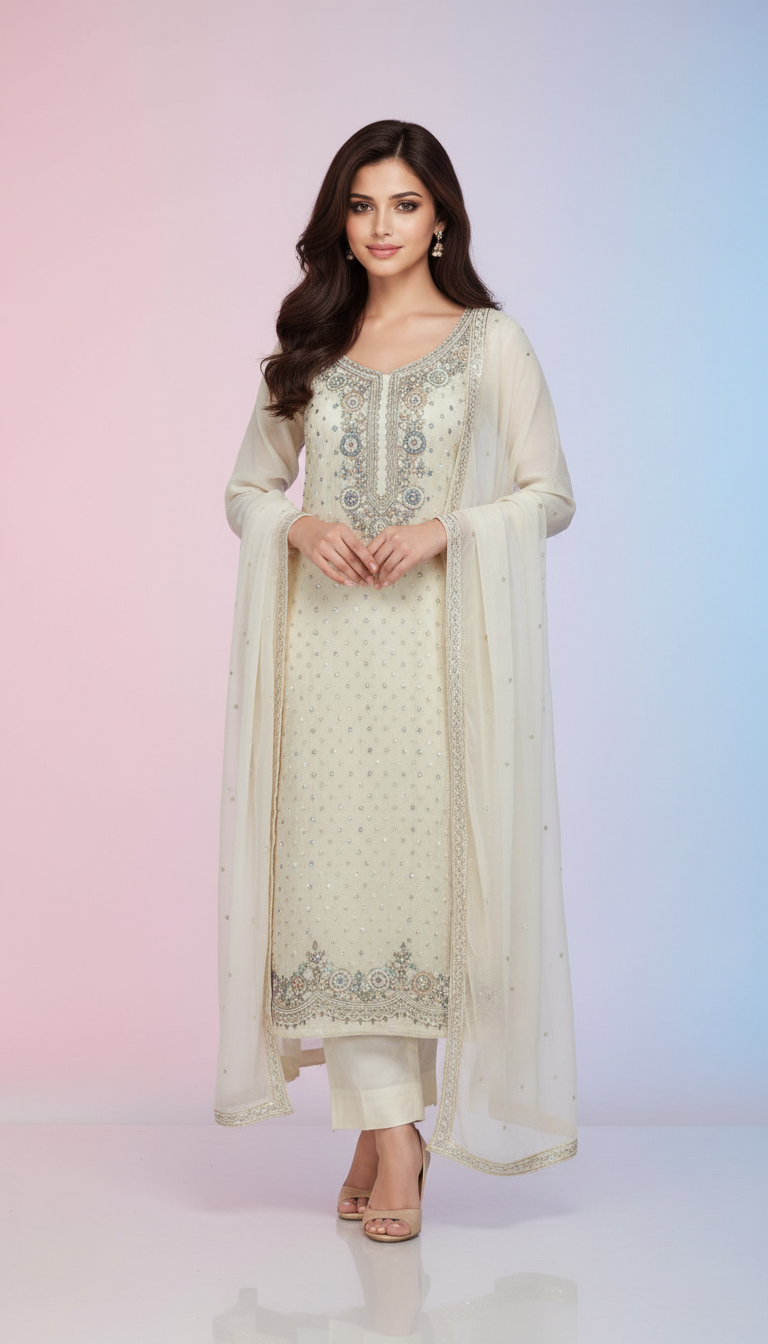 Ethnic Georgette Suit Set view 4