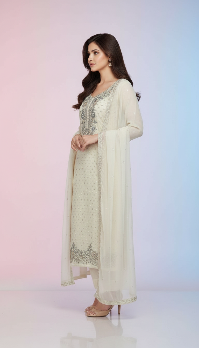 Ethnic Georgette Suit Set view 2