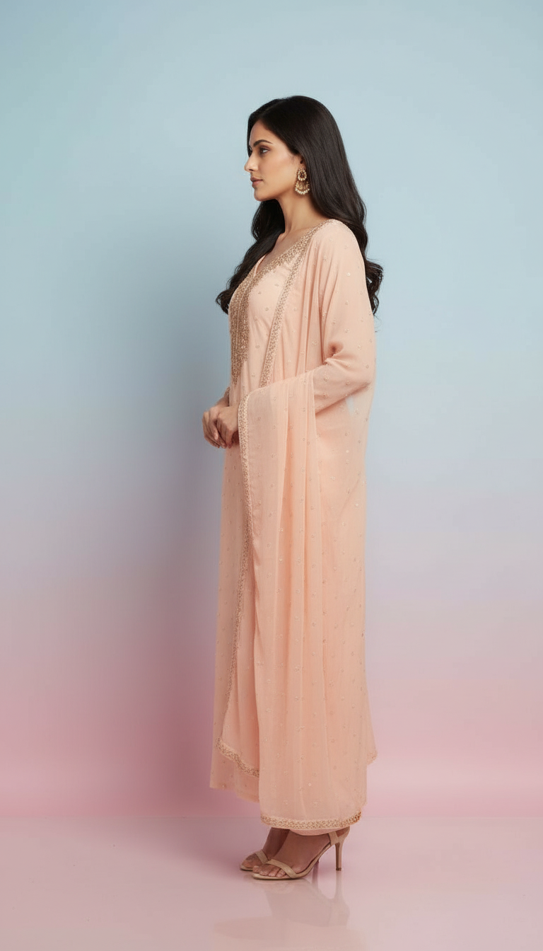 Pure Organza Embroidered Suit Set view 2