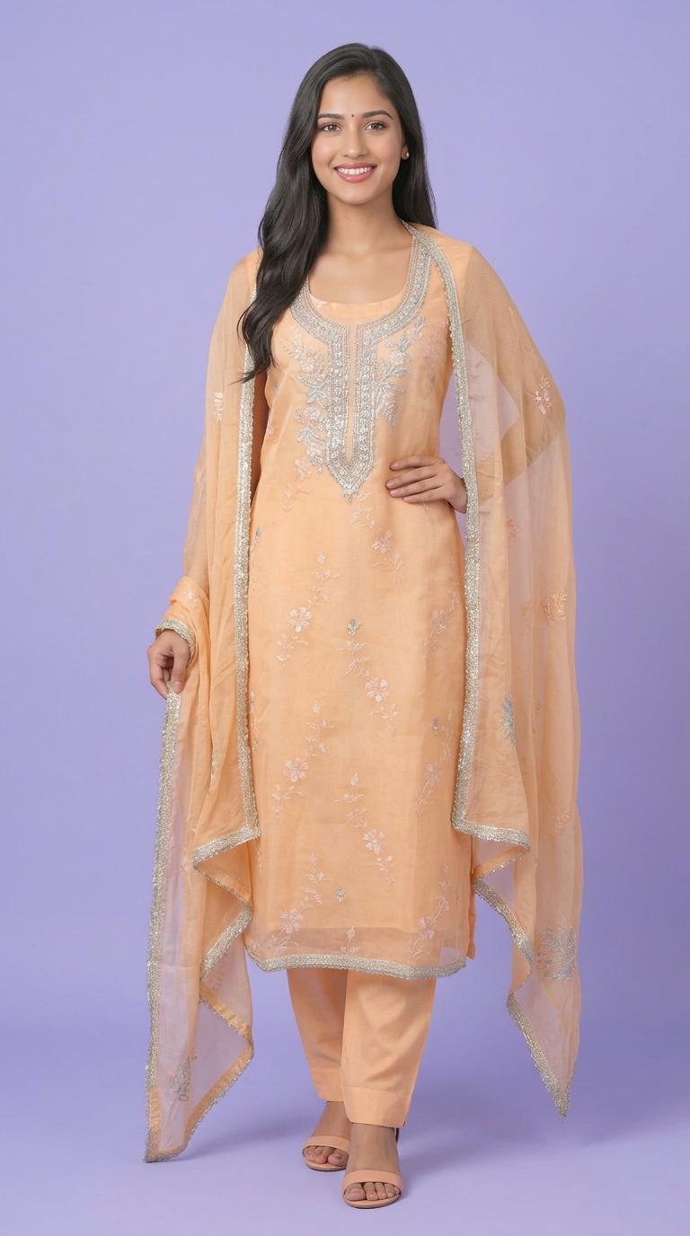 Organza Ethnic Suit Set