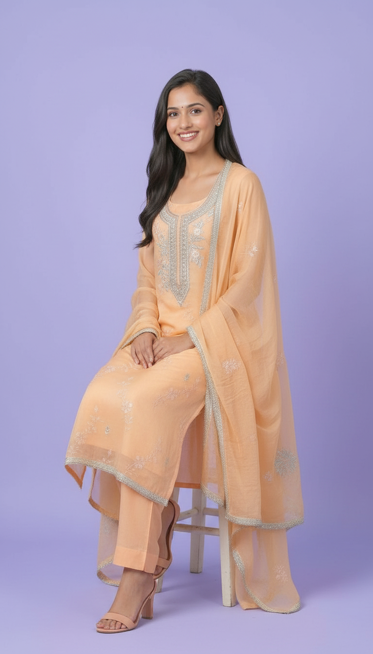 Organza Ethnic Suit Set view 2