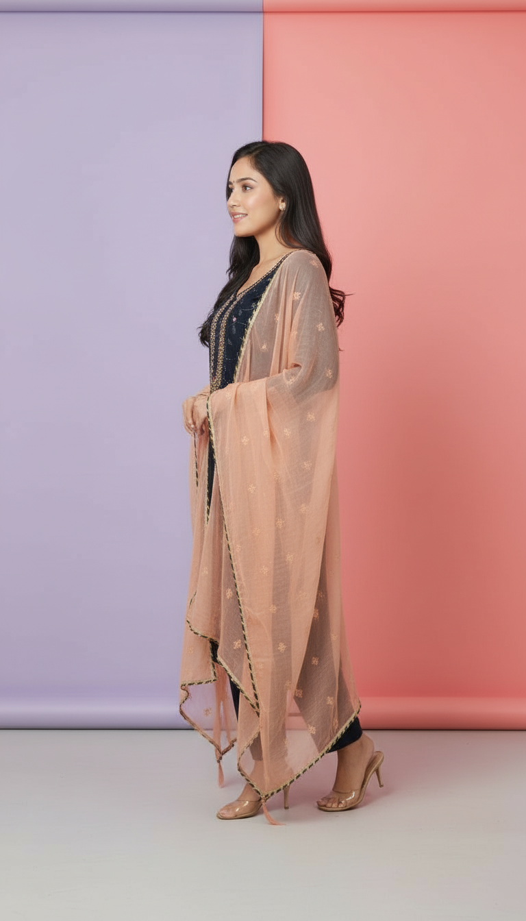 Georgette Kurta with Dupatta view 4