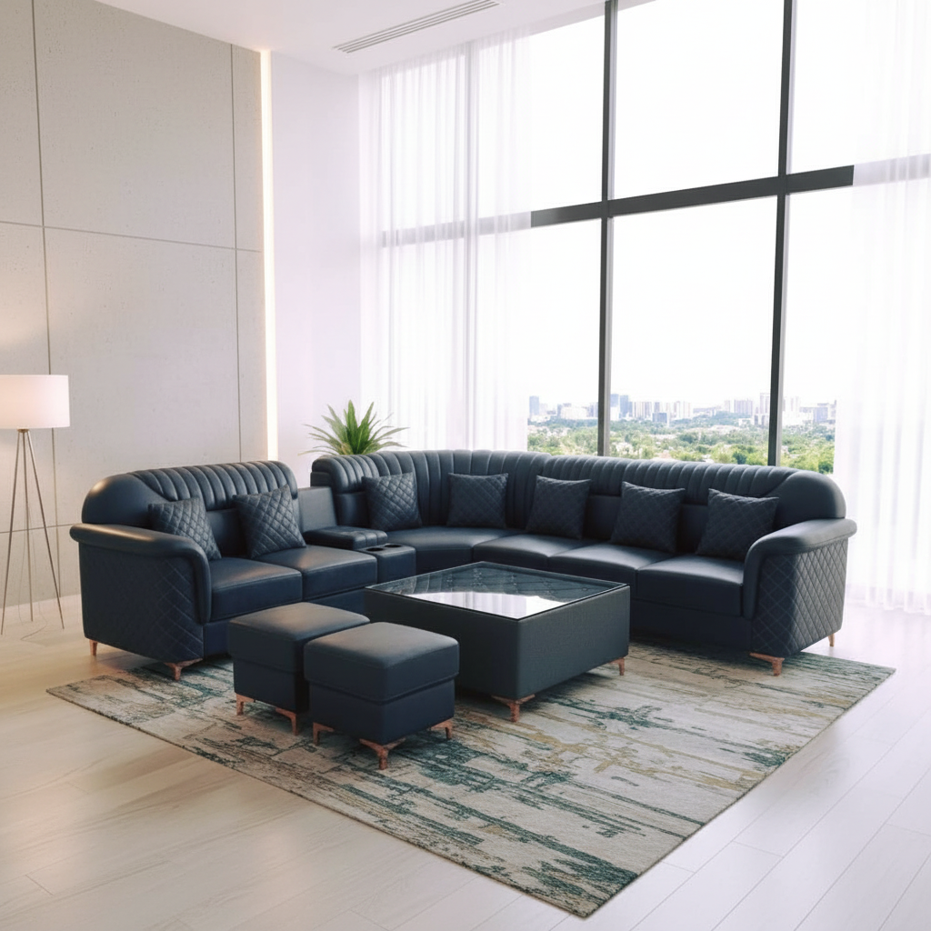 Luxury Sweet Leather Sectional Sofa