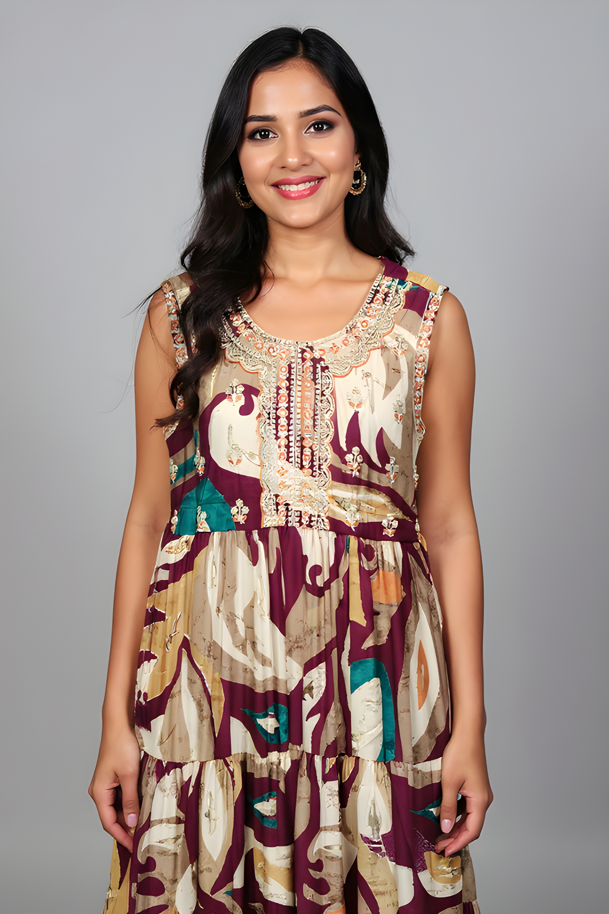 Embroidered Maxi Dress