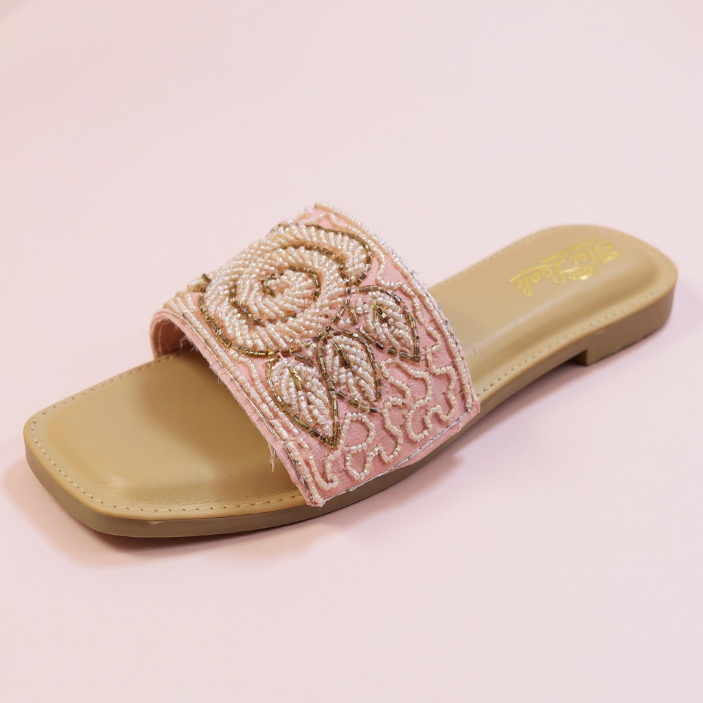 Beaded Floral Slipper
