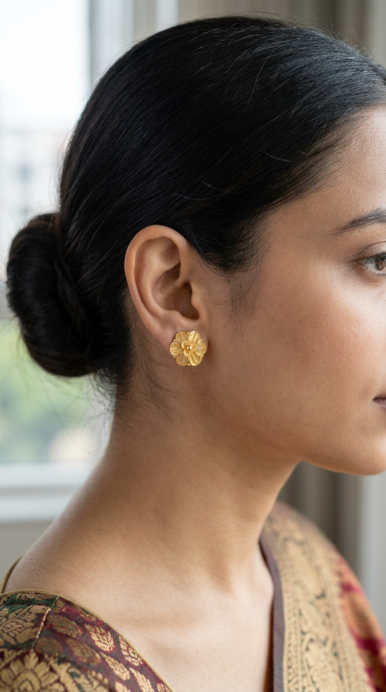 Floral Gold Earrings