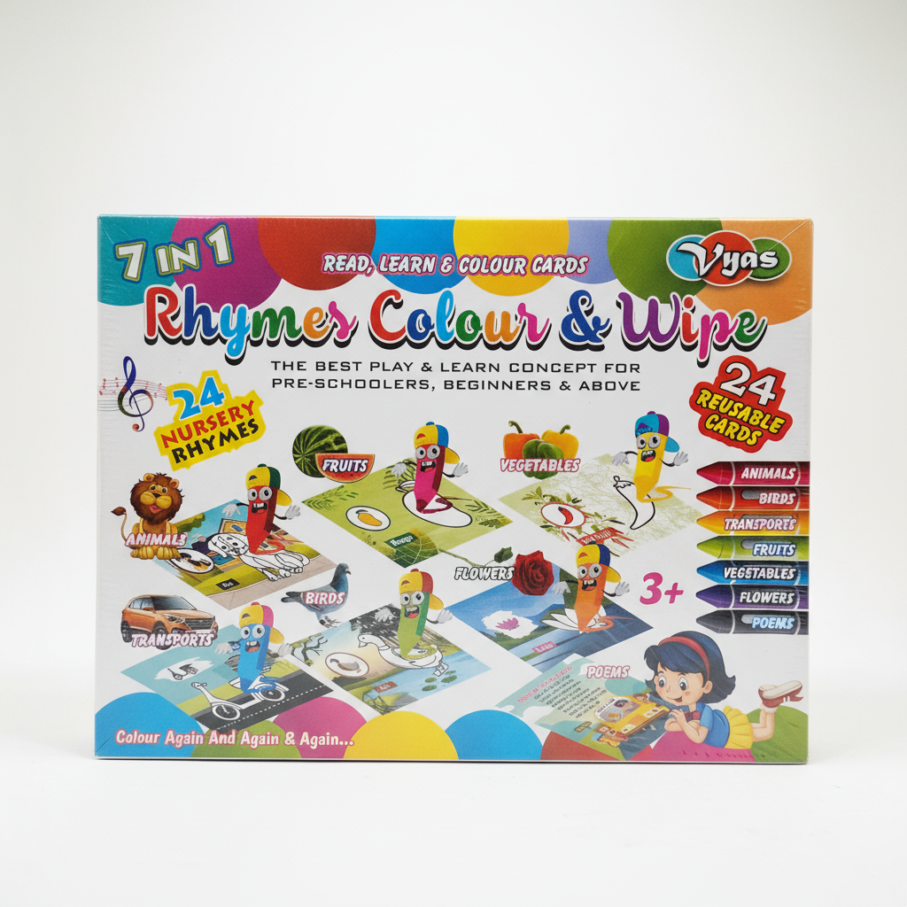 Vyas 7 in 1 Rhymes Colour & Wipe