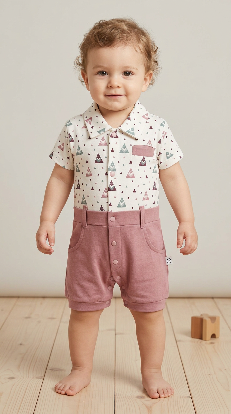 Patterned Baby Romper