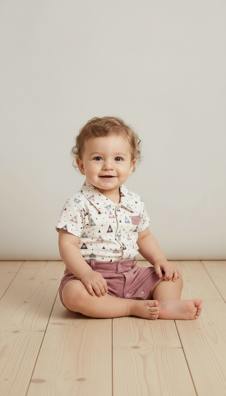 Patterned Baby Romper view 4