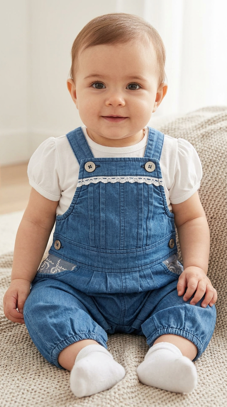 Denim Baby Overalls view 6