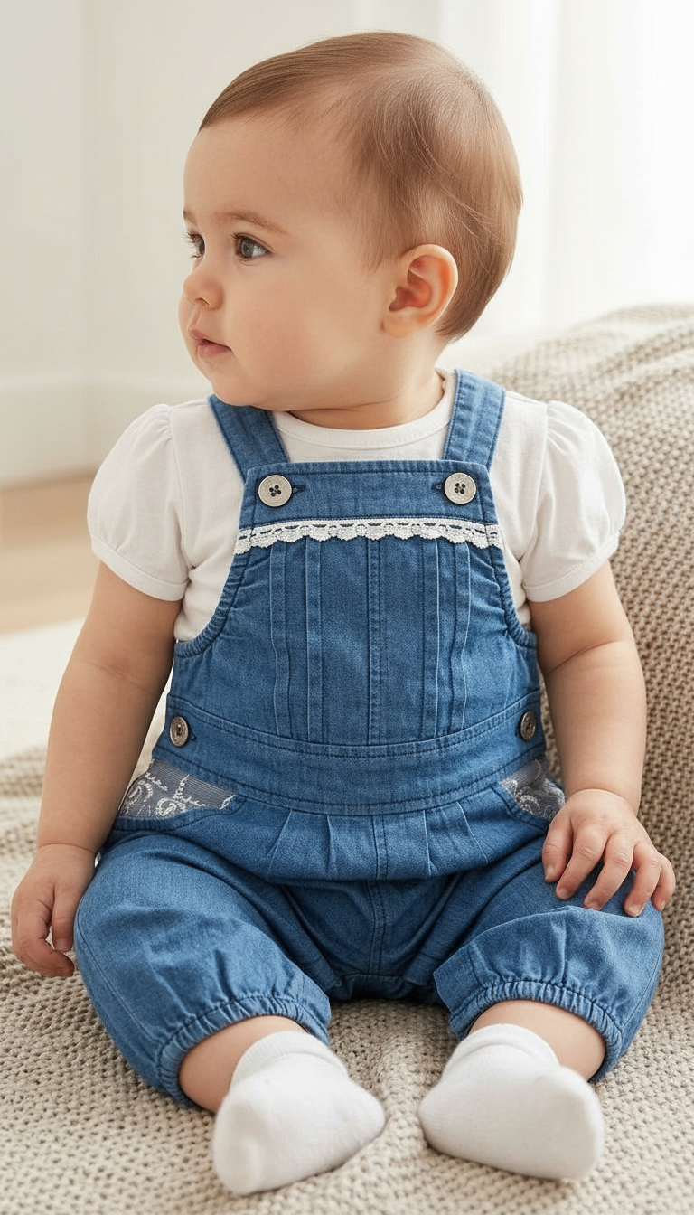 Denim Baby Overalls view 2
