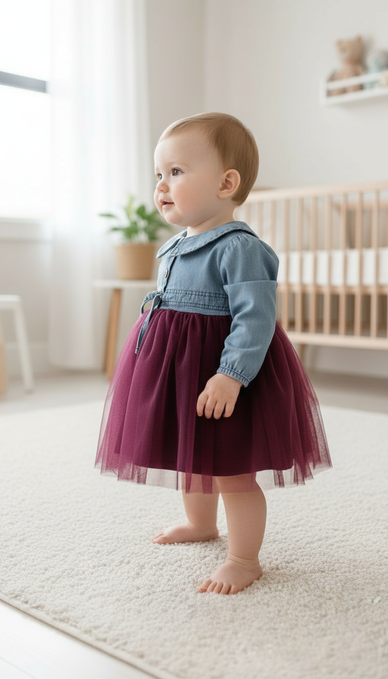 Baby Denim & Tulle Dress view 2