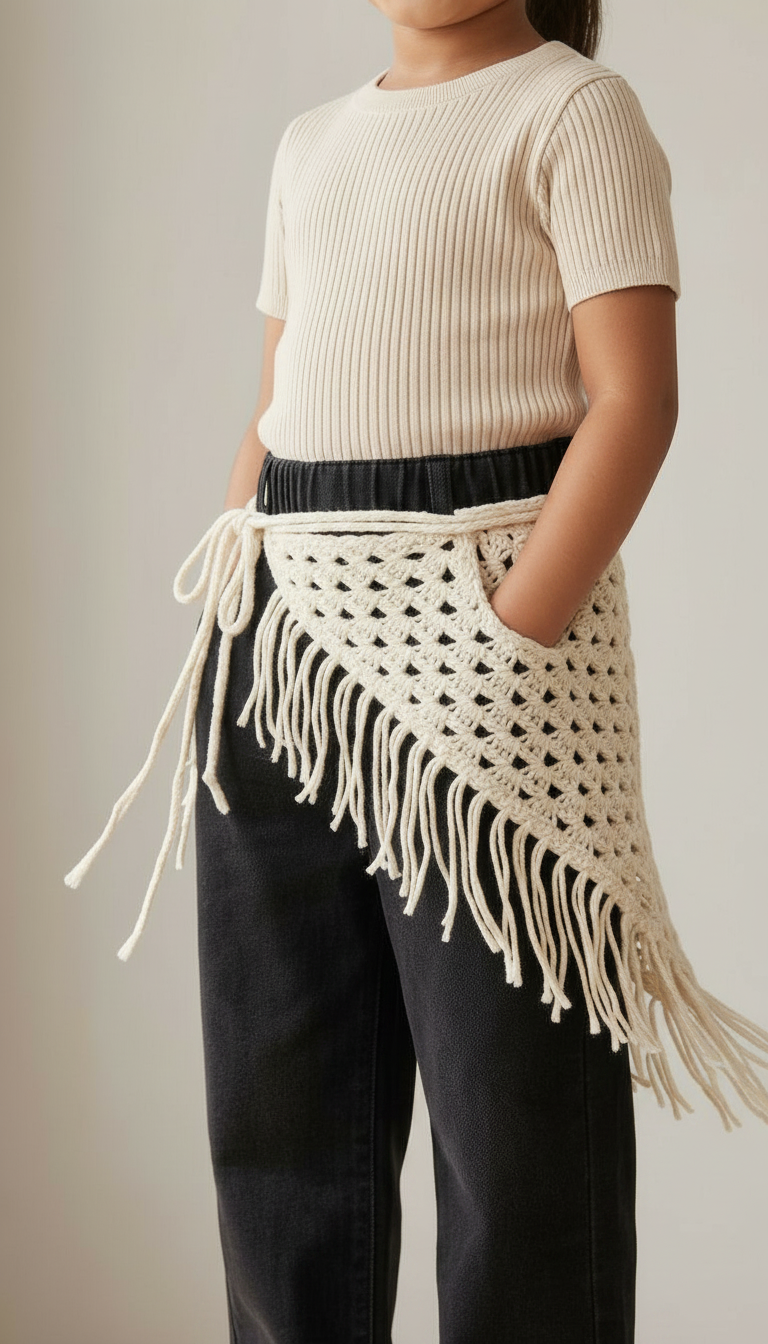 Crochet Fringe Wrap Skirt view 4