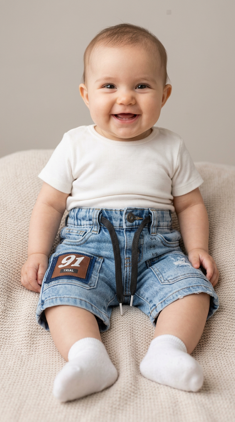 Denim Baby Shorts view 5