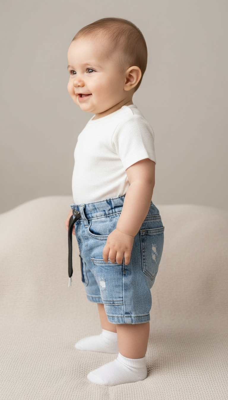 Denim Baby Shorts view 4