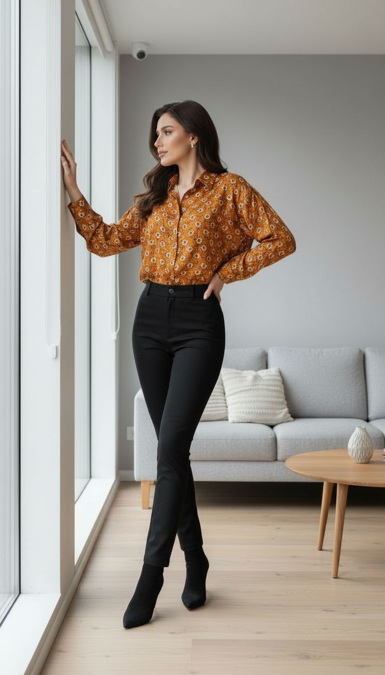 Satin Printed Shirt view 4