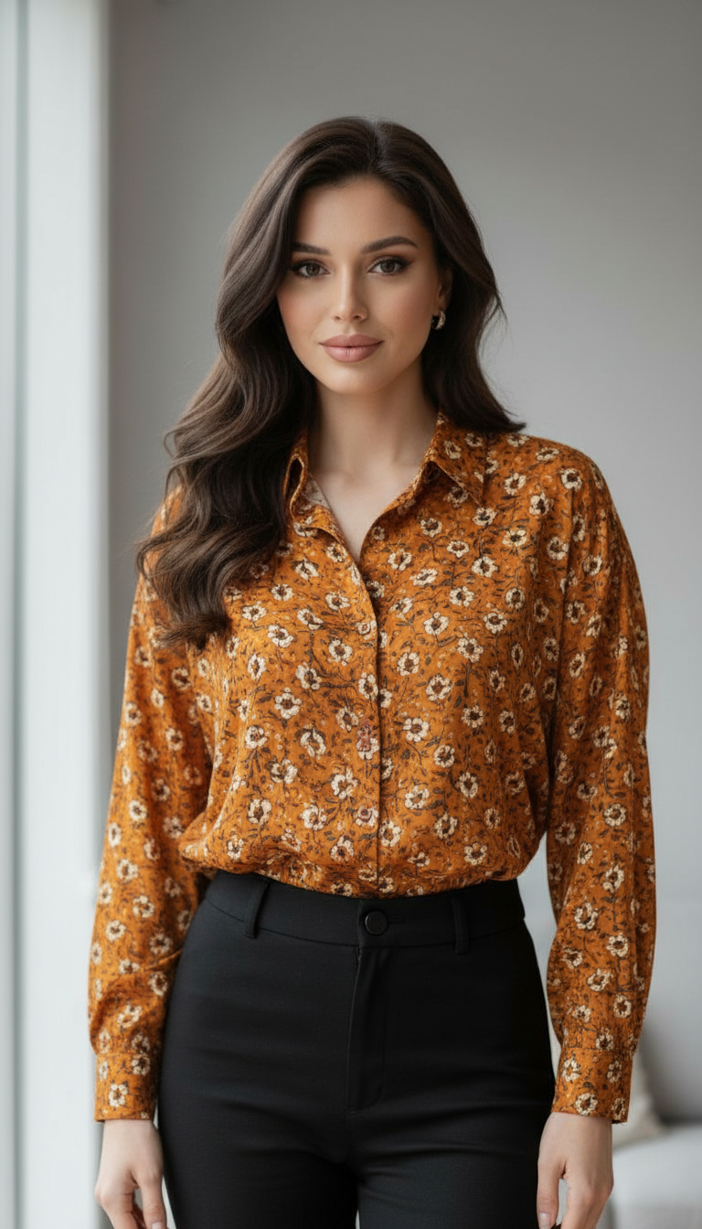 Satin Printed Shirt view 2