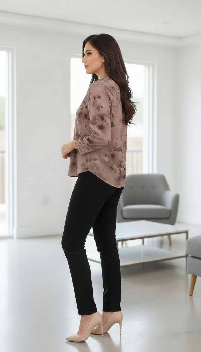 Floral V Neck Top Printed view 5