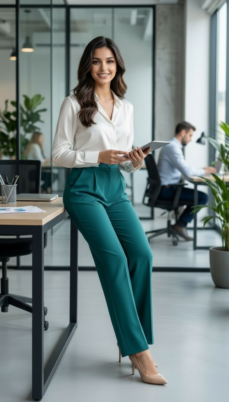Formal Pant Green view 4