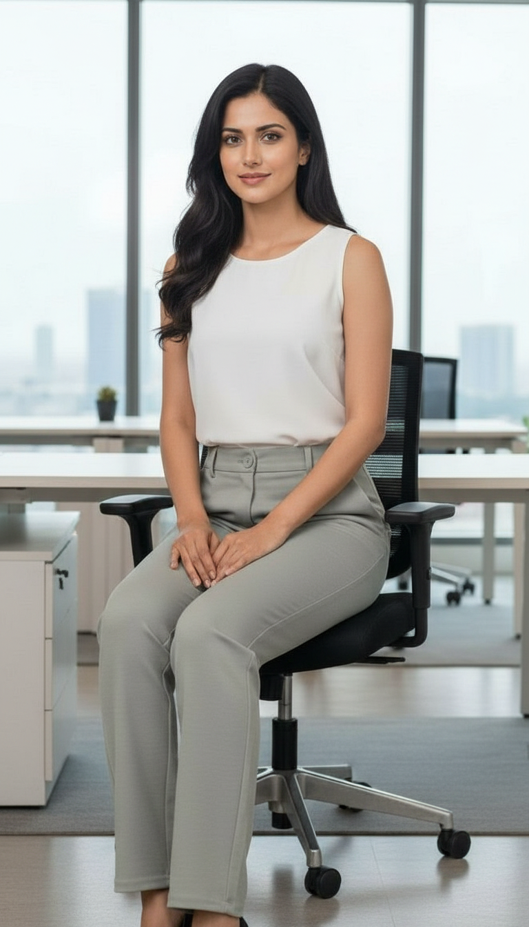 Womens Formal Trousers Grey view 3