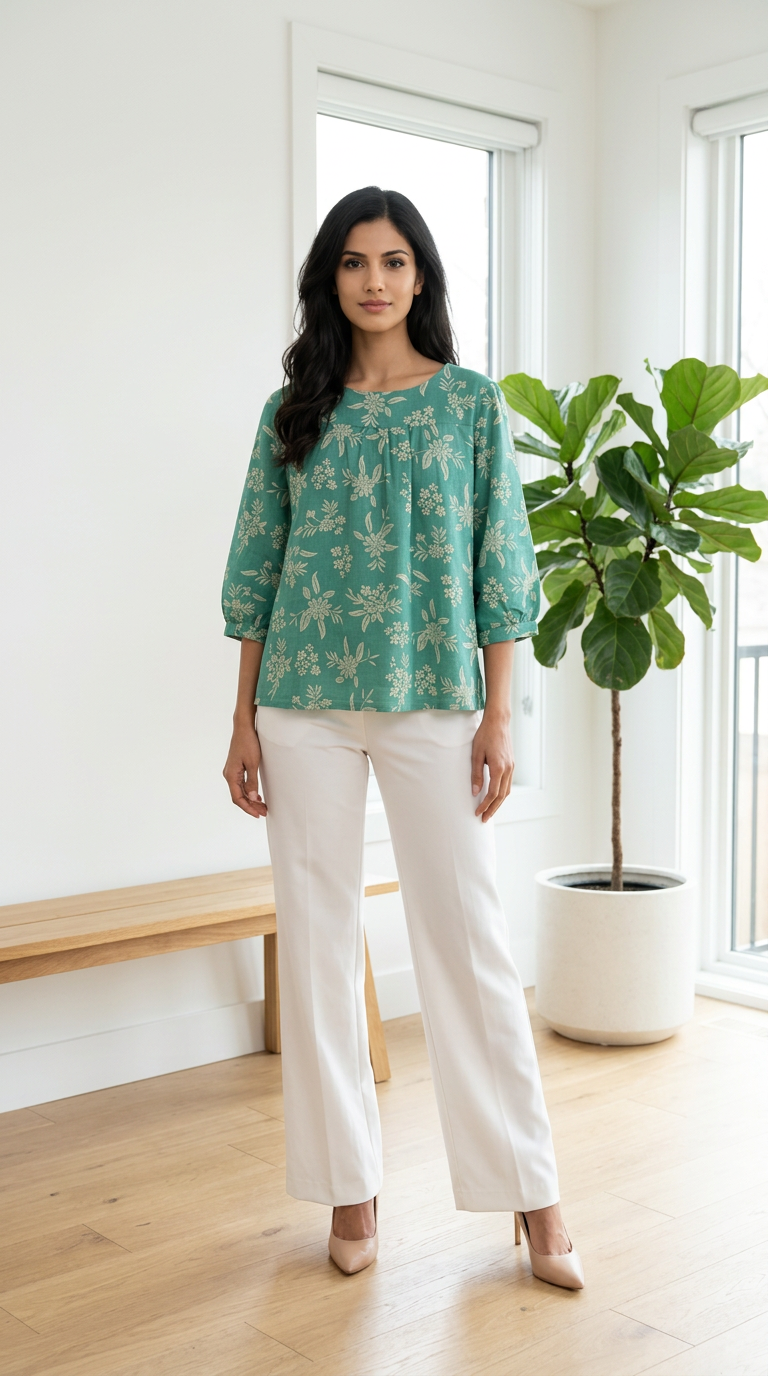 Flower  Print Top view 6
