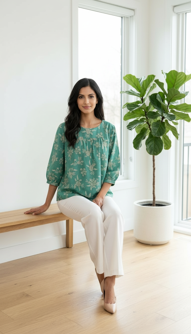 Flower  Print Top view 5